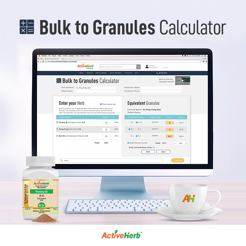 All new bulk herbs to granules calculator